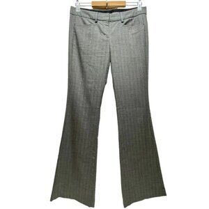 Express Design Studio Pants Women's 6 Grey Pinstripe Mid-Rise Bootcut Slacks GUC